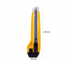 得力（deli）大号美工刀 刀片裁纸刀大码刀架介刀工具刀 18mm【塑柄自锁】防锈黑刀刃+10片美工刀片